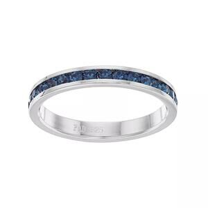 Swarovski Crystal Birthstone Eternity Ring in Sterling Silver - Size 7